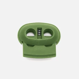 Kordelstopper Kunststoff 2-Loch, Oliv D887