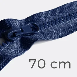 Reißverschluss teilbar 70cm Marine D40