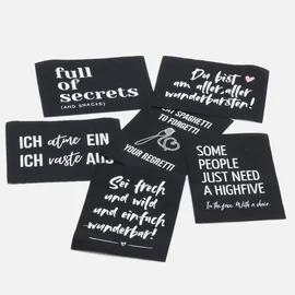 Webetiketten, 6er-Set "Quotes"