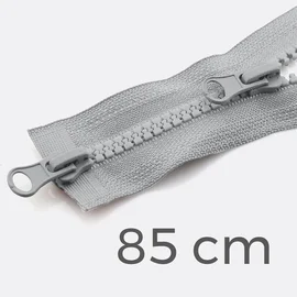 Zwei-Wege Reißverschluss 85cm Hellgrau D132