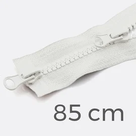 Zwei-Wege Reißverschluss 85cm Weiß B3