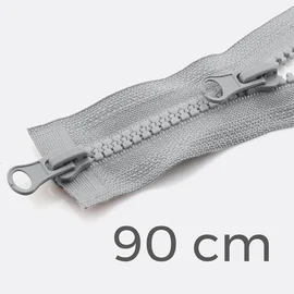 Zwei-Wege Reißverschluss 90cm Hellgrau D132