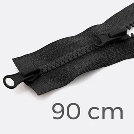 Zwei-Wege Reißverschluss 90cm Schwarz B5