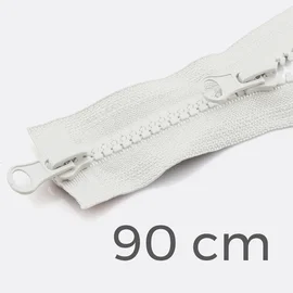 Zwei-Wege Reißverschluss 90cm Weiß B3