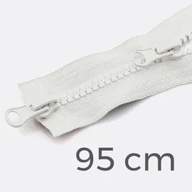 Zwei-Wege Reißverschluss 95cm Weiß B3