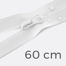 Reißverschluss teilbar wasserabweisend 60cm Weiß B3
