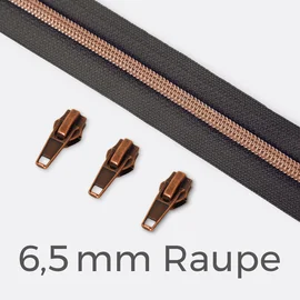 Reißverschluss Kupfer 6,5mm Anthrazit B39