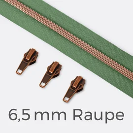 Reißverschluss Kupfer 6,5mm Salbei D100