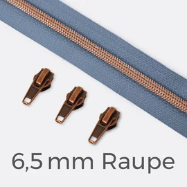 Reißverschluss Kupfer 6,5mm Pastellblau D339