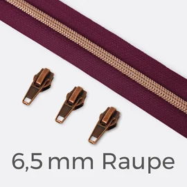 Reißverschluss Kupfer 6,5mm Helle Beere D525