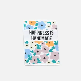 Webetikett L "Happiness ist handmade", 50x70mm 