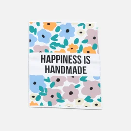 Webetikett "Happiness is handmade" XL