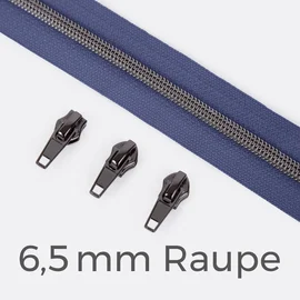 Reißverschluss Gunmetal 6,5mm Dunkles Flieder D321