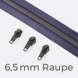 Reißverschluss Gunmetal 6,5mm Lilac D319
