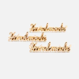 Metall Handmade Label Kontur, Gold