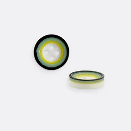 Knopf mit schwarzem Rand, 12 mm, Lime