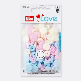 PRYM Love Color Snap Druckknöpfe rosa, hellblau und perle