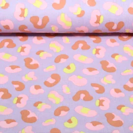 Musselin mit buntem Leo-Print
