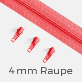 Endlos-Reißverschluss 4mm Raupe Neonorange PT805
