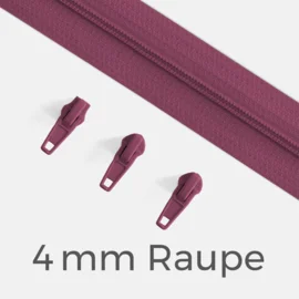 Reißverschluss Endlos Perlonraupe 4mm Zipper Dunkles Altrosa D285