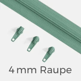 Reißverschluss Endlos Perlonraupe 4mm Zipper Mint D250
