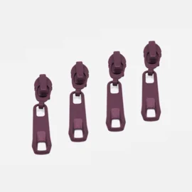 Rückseiten Reverse Zipper 4mm Perlonraupe Beere D230
