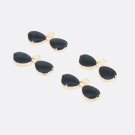 Charm Anhänger Brille Schwarz 1 Stück