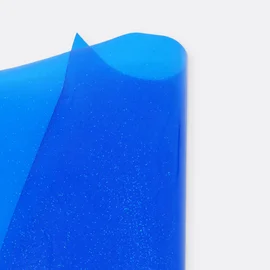 Transparentes Glitter-Vinyl in Blau