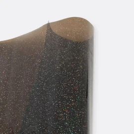 Transparentes Glitter-Vinyl in Schwarz