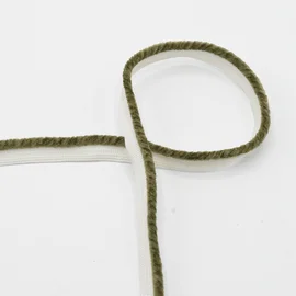 Paspel mit Flauschbesatz in Army