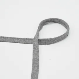 Elastische Biese aus Jersey, 10 mm, in Mid Grey Melange