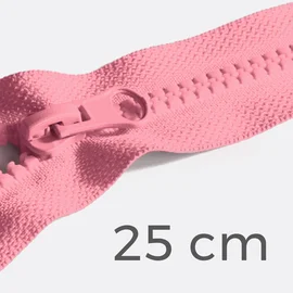 Teilbarer Reißverschluss, 25 cm, in Schweinchenrosa D322