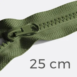 Teilbarer Reißverschluss, 25 cm, in Oliv D887