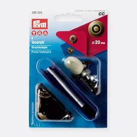 PRYM Anorak Druckknöpfe Altmessing 20mm Reifen