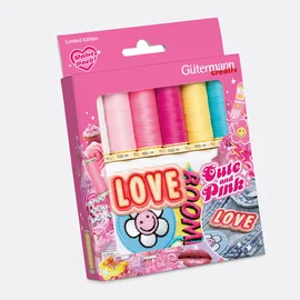 Gütermann Nähfaden-Set Cute & Pink 6x100m mit Applikationen