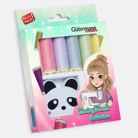 Gütermann Set Sewing Friends Collection 6x100m Panda Rollmassband