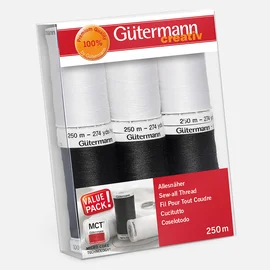 Gütermann Allesnäher-Set Schwarz Weiß 6x250m