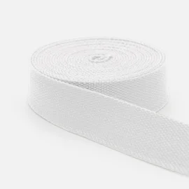 Gurtband Baumwollmix Soft 25 mm Weiß (B3)