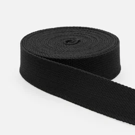Gurtband Baumwollmix Soft 25 mm Schwarz (B5)
