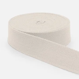 Gurtband Baumwollmix Soft 25 mm Milchweiß (D99)