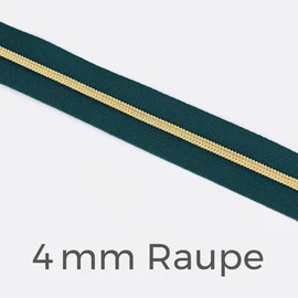 Reißverschluss Meterware Metallisiert Gold 4mm Petrol D103