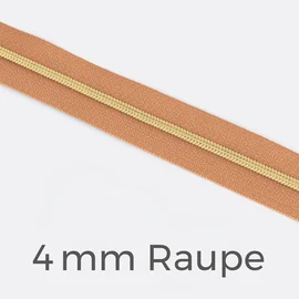 Reißverschluss Meterware Metallisiert Gold 4mm Apricot D114