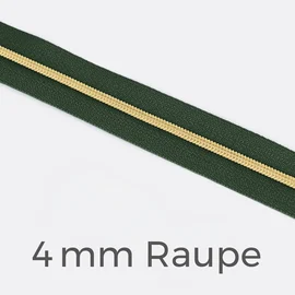 Reißverschluss Meterware Metallisiert Gold 4mm Dunkelgrün D190