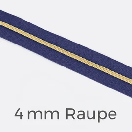 Reißverschluss Meterware Metallisiert Gold 4mm Dunkles Flieder D321