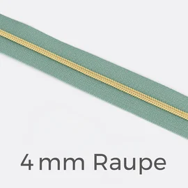 Reißverschluss Meterware Metallisiert Gold 4mm Mint D250