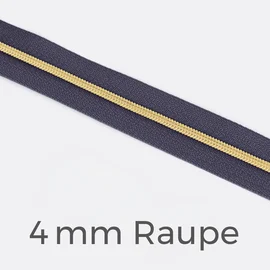 Reißverschluss Meterware Metallisiert Gold 4mm Lilac D319