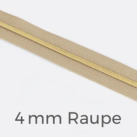 Reißverschluss Meterware Metallisiert Gold 4mm Beige D371