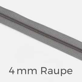 Reißverschluss Meterware Metallisiert Gunmetal 4mm Mausgrau B24