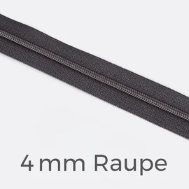 Reißverschluss Meterware Metallisiert Gunmetal 4mm Anthrazit B39
