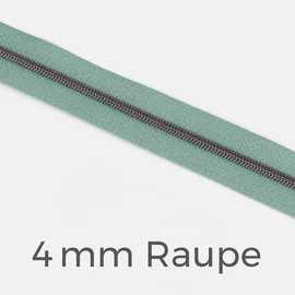 Reißverschluss Meterware Metallisiert Gunmetal 4mm Mint D250